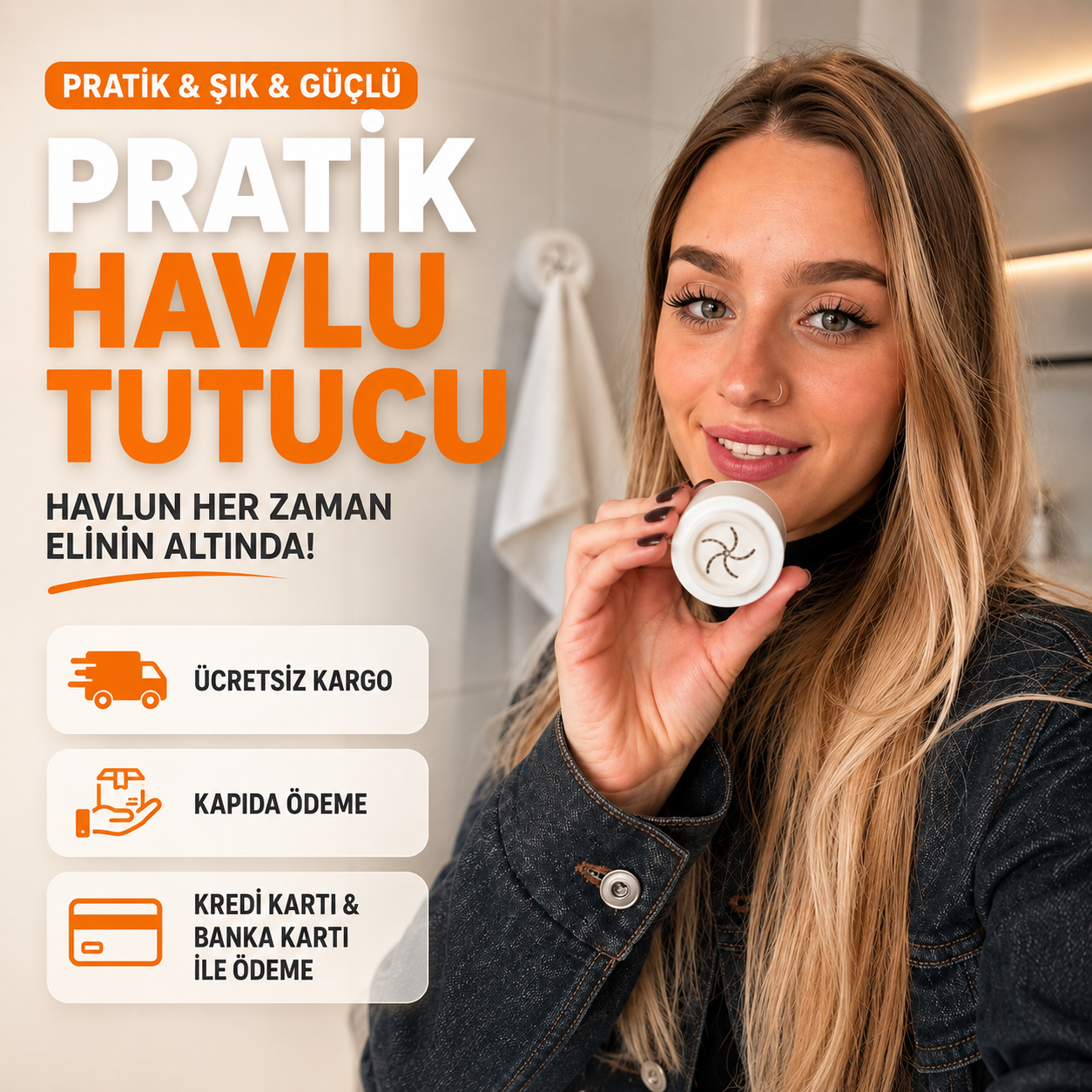 3'Lü Pratik Havlu Tutucu – Mutfak & Banyo